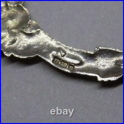 Art Deco Design Scottish Sterling Silver Necklace. 16 Inch Chain. Designer Ej