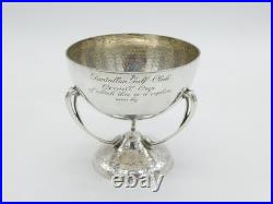 Arts & Crafts Scottish Sterling Silver Planished Golf Trophy Antique 1937
