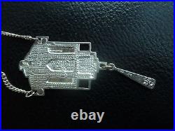 Attractive LARGE Scottish Silver & Enamel Art Deco Pendant 1980s Pat Cheney