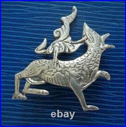 Attractive Scottish Silver Orkney Brooch Ola Gorie c. 1970s MEASHOWE DRAGON