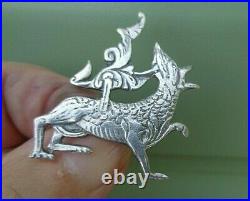 Attractive Scottish Silver Orkney Brooch Ola Gorie c. 1970s MEASHOWE DRAGON