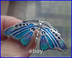 Attractive Scottish Sterling Silver & Enamel Butterfly Brooch Pat Cheney 1980s