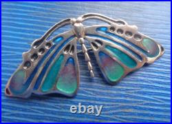 Attractive Scottish Sterling Silver & Enamel Butterfly Brooch Pat Cheney 1980s