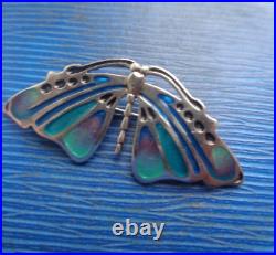 Attractive Scottish Sterling Silver & Enamel Butterfly Brooch Pat Cheney 1980s