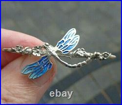 Attractive Scottish Sterling Silver & Enamel Dragonfly Brooch 925 Norman Grant