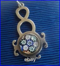 Attractive Scottish Sterling Silver Pendant Caithness Glass h/m 1979 Edinburgh