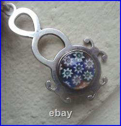 Attractive Scottish Sterling Silver Pendant Caithness Glass h/m 1979 Edinburgh