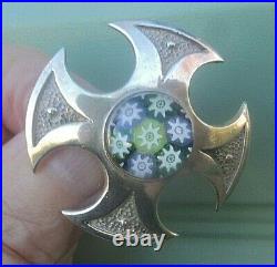 Attractive Scottish Stg. Silver Brooch Caithness Glass h/m 1971 & 79 Edinburgh