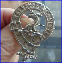 Attractive Sterling Silver Scottish Brooch or Badge c. 1940/50s Clan Abernethy