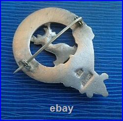 Attractive Sterling Silver Scottish Brooch or Badge c. 1940/50s Clan Abernethy