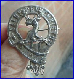 Attractive Sterling Silver Scottish Brooch or Badge c. 1940/50s Clan Abernethy