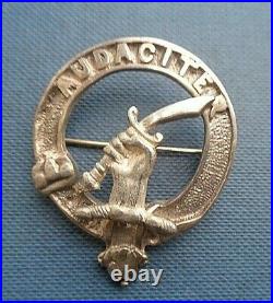 Attractive Sterling Silver Scottish Brooch or Badge c. 1940/50s Clan Ewing