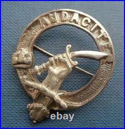 Attractive Sterling Silver Scottish Brooch or Badge c. 1940/50s Clan Ewing