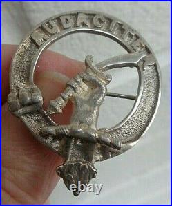 Attractive Sterling Silver Scottish Brooch or Badge c. 1940/50s Clan Ewing