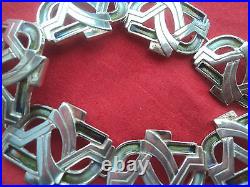 Attractive Stg Silver 925 Scottish Art Deco Enamel Bracelet Pat Cheney 1980s