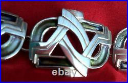 Attractive Stg Silver 925 Scottish Art Deco Enamel Bracelet Pat Cheney 1980s