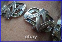 Attractive Stg Silver 925 Scottish Art Deco Enamel Bracelet Pat Cheney 1980s