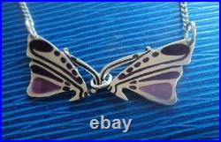 Attractive Stg. Silver Scottish Enamel Butterfly Pendant Pat Cheney h/m c. 1989