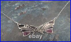 Attractive Stg. Silver Scottish Enamel Butterfly Pendant Pat Cheney h/m c. 1989