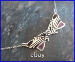 Attractive Stg. Silver Scottish Enamel Butterfly Pendant Pat Cheney h/m c. 1989