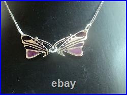 Attractive Stg. Silver Scottish Enamel Butterfly Pendant Pat Cheney h/m c. 1989