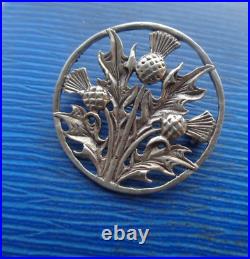 Attractive Stg Silver Scottish Iona THISTLE Brooch h/m 1970 Edinburgh John Hart