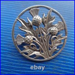 Attractive Stg Silver Scottish Iona THISTLE Brooch h/m 1970 Edinburgh John Hart