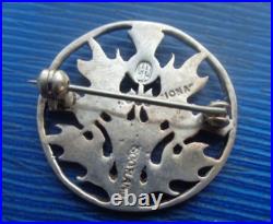 Attractive Stg Silver Scottish Iona THISTLE Brooch h/m 1970 Edinburgh John Hart