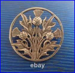 Attractive Stg Silver Scottish Iona THISTLE Brooch h/m 1970 Edinburgh John Hart