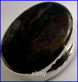 BEAUTIFUL SCOTTISH STERLING SILVER AGATE SNUFF BOX c1850 STUNNING ANTIQUE 64g