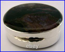 BEAUTIFUL SCOTTISH STERLING SILVER AGATE SNUFF BOX c1850 STUNNING ANTIQUE 64g