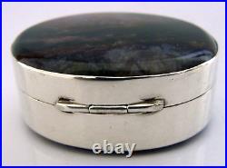 BEAUTIFUL SCOTTISH STERLING SILVER AGATE SNUFF BOX c1850 STUNNING ANTIQUE 64g