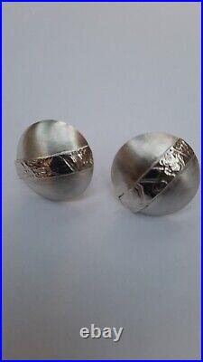 Beautiful Domed Silver Earrings Handmade In The Scottish Borders By Anne Collin