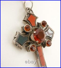 Beautiful Victorian Scottish Agate Silver Lozenge Mark Cross Dated 1872