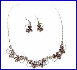 Beautiful Vintage Scottish Ster Silver Enamel Necklace Earrings Edinburgh 1996