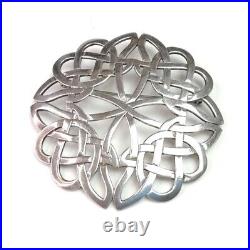 Big MALCOLM GRAY Sterling Silver Celtic Knot Plaid Brooch Scottish Jewellery