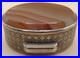 Birmingham 1881 Sterling Silver Snuff Box With Scottish Banded Agate Cover