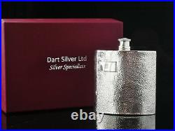 Boxed Scottish Sterling Silver Hip Flask, Hallmarked Edinburgh, Dart Silver Ltd