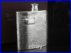 Boxed Scottish Sterling Silver Hip Flask, Hallmarked Edinburgh, Dart Silver Ltd