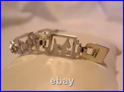 Bracelet Sterling Silver Scottish Terrier Dogs 1940s Unusual Clasp 7 1/4 Length