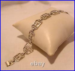 Bracelet Sterling Silver Scottish Terrier Dogs 1940s Unusual Clasp 7 1/4 Length