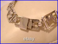 Bracelet Sterling Silver Scottish Terrier Dogs 1940s Unusual Clasp 7 1/4 Length