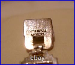 Bracelet Sterling Silver Scottish Terrier Dogs 1940s Unusual Clasp 7 1/4 Length