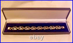 Bracelet Sterling Silver Scottish Terrier Dogs 1940s Unusual Clasp 7 1/4 Length