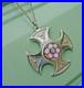 Caithness Glass Silver Pendant Scottish Sterling Celtic Cross 1972 73 74 78 81