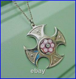Caithness Glass Silver Pendant Scottish Sterling Celtic Cross 1972 73 74 78 81