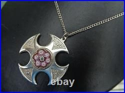 Caithness Glass Silver Pendant Scottish Sterling Celtic Cross 1972 73 74 78 81
