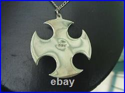Caithness Glass Silver Pendant Scottish Sterling Celtic Cross 1972 73 74 78 81