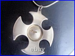 Caithness Glass Silver Pendant Scottish Sterling Celtic Cross 1972 73 74 78 81