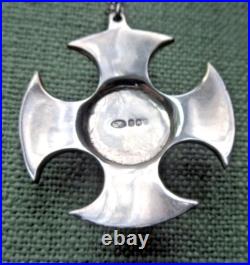 Caithness Glass Silver Pendant Scottish Sterling Celtic Cross 1972 73 74 78 81